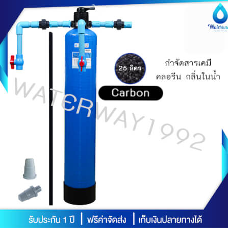 เครื่องกรองน้ำใช้ UNI PURE ขนาด 8 นิ้ว สูง 44 นิ้ว พร้อมหัววาล์วแบบคันโยก สีน้ำเงิน รุ่น T8X44B-CO_2